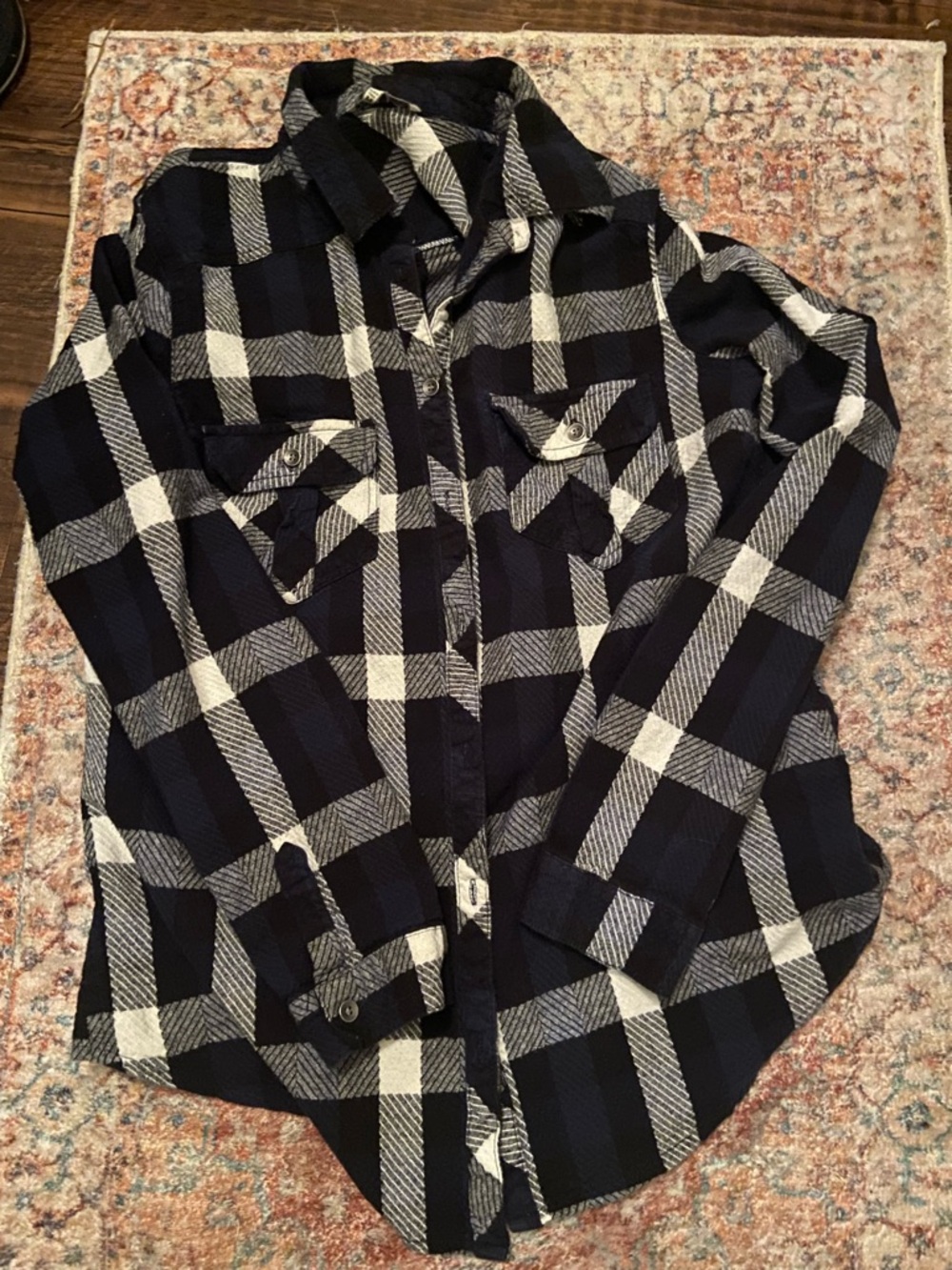 BKE Black and White Plaid Shirt
